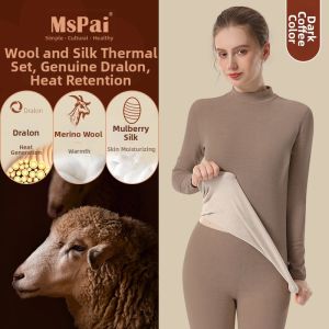 MsPai | Fluffy Warm Thermal Underwear Set High Neck