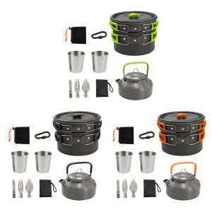 [Ueb Flagship Shop]ชุดเครื่องครัว 11PCS Camping Mess Kit แบบไม่ติดยา