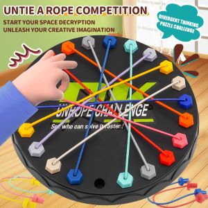 Rope Puzzle Challenge Set Logic Training Thinking Focus Two Person Battle Interactive Board Game Chessboard Game Toy