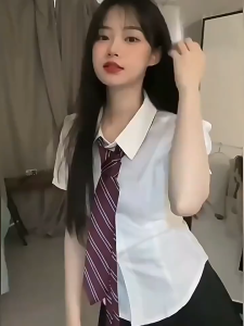 Korean Short Sleeve Waist-Silm Shirts For Women Puff Preppy Tops