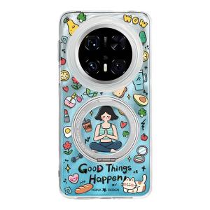 Asina | Ultra-Thin Magnetic Huawei Mate70Pro Phone Case With Stand Female Version Cute Protective Cover Creative Personalized Cartoon