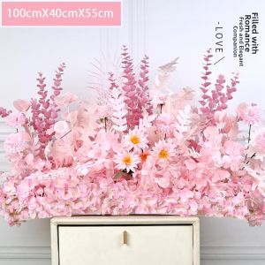TONGGUMO | Red Wedding Stage Floor Flower Arrangement Artificial Guide Flowers