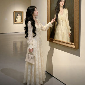CHANGTONG | Elegant Slim-fitting V-neck Long Dress