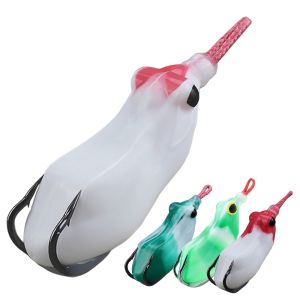 Cao Su Nhảy Ếch Mồi Câu Cá-Đầu Nhựa Mềm Cóc Mồi Với Móc Đôi Trên Nước 3D Mắt Cho Câu Cá Hồ Sông Đại Dương