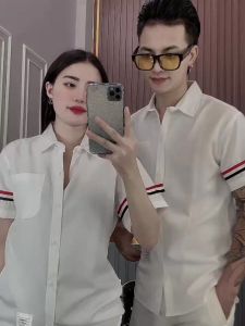 Áo Sơ Mi Nam  nữ Tay ngắn Cao Cấp mẫu hót 2023 - H125 Chất Liệu Lụa KaTe Chống Nhăn màu trắng lịch lãm phong cách Hàn Quốc [ảnh thật+video]