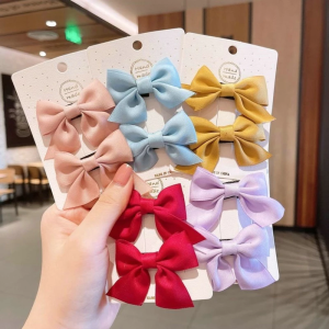 2pcs/pair Kids Butterfly Hair Clip Set Girls Sweet Bow Duckbill Clip Hairpins Hair Accessories
