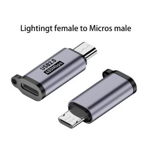 Aluminum Alloy Type C Adapter USB C To Micro To Mini USB Female Converters For Xiaomi Samsung For Lightning Male Charger Adapter