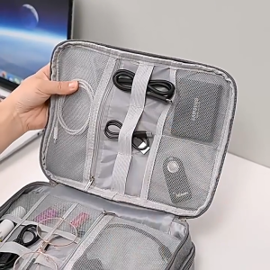 Tech Cable & Accessories Organizer Bag – Water-Resistant Travel Storage Case for Chargers Power Bank USB & Electronic