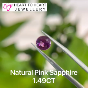 Natural Gemstone Pink Sapphire 1.49CT Round Mix cut Violetish Pink from Sri Lanka