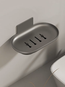 MLADEN No-Drill Soap Holder Wall-Mounted Suction Cup Bathroom Drainage Storage Wall Soap Dish Rack