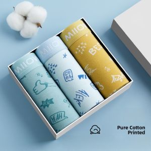 Miiow | Pure Cotton Antibacterial Childrens Underwear Teenage Development Period Four-Corner Shorts Suitable For Middle And High School Students