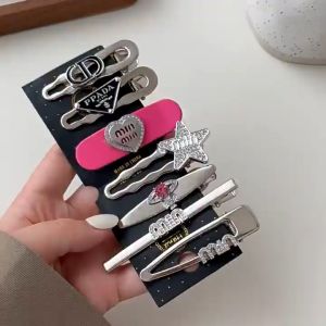 Set 7 kẹp tóc kim loại đính đá siêu đáng yêu