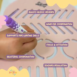 Sensory Splash Club: First Strokes Tracing Board (Set of 2)– Montessori-Inspired Wooden Pre-Writing Toy for Early Pencil Grip and Fine Motor Skills