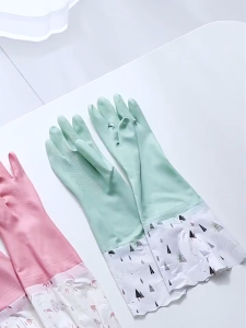 ถุงมือล้างจาน ความสะอาด แบบยาว ยืดหยุ่น กันน้ำได้ สวมใส่สบาย การออกแบบที่ป้องกันการลื่นไถลบนฝ่ามือและนิ้วมือ ชาย หญิง