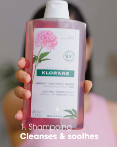 Klorane Peony Soothing and Anti-Irritant Shampoo 100ml | For sensitive / irritated scalp