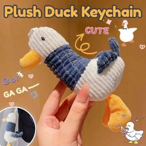 Plush Duck Keychain Backpack Pendant Cute Stuffed Doll Cartoon Pendant Keyring Decor Birthday Gifts