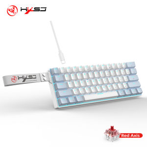 HXSJ | HXSJ K61Single-Mode Wired Mechanical Keyboard Lightweight Portable Gaming Keyboard RGBergonomic compact 60% layout for PC gamer