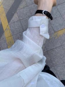 UV Protection Shirt White Thin Style Unique and Elegant Easy to Match