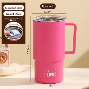 Large Capacity 304 Stainless Steel Mugs with Lid for Office Use Water Cups High Aesthetic Value Home Drinking Cups