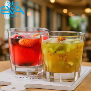 Hộp 6 Ly Thủy Tinh Cao Cấp Uống Rượu Whisky-Cocktail-Nước Ép - Kiểu Rocks Thiết Kế 5 Cạnh Độc Đáo Dung Tích 230ml