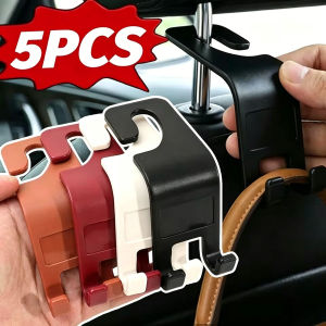 1/5Pcs Car Back Seat Hook Multi Functional ABS Plastic Headrest Hanger Storage Organizer Holder Universal Auto Interior Accessory