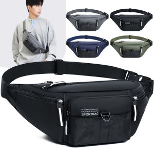 กระเป๋าคาดเอวผ้าอ็อกซ์ฟอร์ดกันน้ำสำหรับวิ่งกลางแจ้ง กระเป๋าใส่โทรศัพท์มือถือแบบมีฟังก์ชันหลายอย่างสำหรับผู้ชายและผู้หญิง กระเป๋าคาดหน้าอกแบบลำลอง