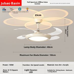 FANZHEN | Quiet Inverter Eye-Protecting Ceiling Fan Light for Bedroom Modern Simple Design