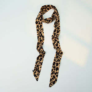 Leopard Print Bench Silk Scarf Belt 190cm Tie Ins Style Female Fancy Tie Hair Wrapped Bag Slender Narrow Ribbon