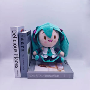 Adorable Hatsune Miku Plush Fluffy Anime Stuffed Doll with Signature Pigtails Cuddly Figure for Collectors & Gift Giving.
