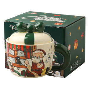 SHELI | Christmas Ceramic Mug Cup with Lid