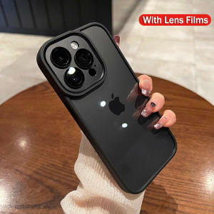 Crashstar với ống kính phim rõ ràng Cứng trong suốt chống sốc vỏ điện thoại cho iPhone 16 15 14 Pro Max cộng với 13 12 11 Pro Max chống rơi Ốp điện thoại đơn giản vỏ điện thoại với ống kính bọc hoàn toàn bảo vệ máy ảnh