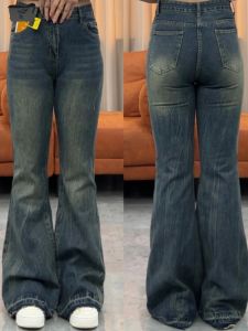 Womens Denim Plus Size Plus Size Ladies Loose-Fit Pear Shapes Slim Looking Flared Wide Leg Pants Winter