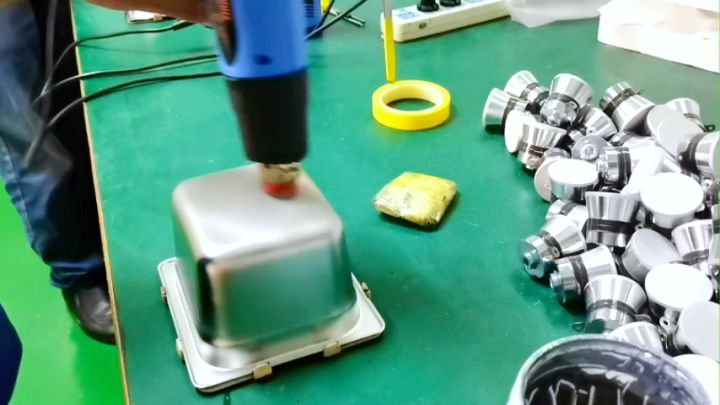 1pcs 60W 40KHz High Conversion Efficiency Ultrasonic Piezoelectric Transducer Silver Ultrasonic Transducer