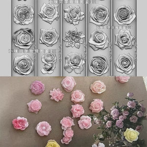 EELHOE | 1Pcs Silicone Bow Nail Art Mold Rose Flower Bouquet Style High Transparent 3D Nail Decorations Nail Charm DIY Manicure Mold