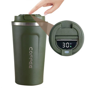 Insulated Coffee Mug Smart Temperature Display Coffee Cup Stainless Steel Thermos Cup Travel Water Bottle Car Office Water Cups