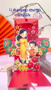 Bao Lì Xì Xoè Popup 3D Cao Cấp Tết Bính Ngọ 2026 Thiết Kế Sang Trọng