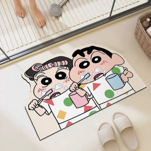 Keeppley | Crayon Shinchan Bath Shower Mat Absorbent Quick Dry Non Slip Soft Anime Decorative Floor Door Water Uptake Crayon Shin Chan Mat