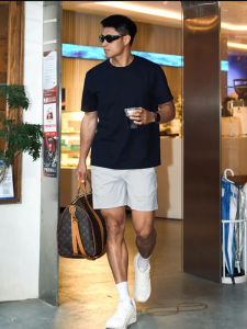 Quần Short Thể Thao Nhanh Khô Ice Silk Mỏng Mùa Hè Cho Nam Quần Dài Đến Đầu Gối Quần Năm Mảnh Co Giãn Thường Ngày