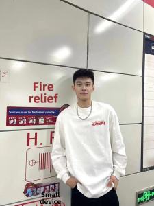 Áo Thun Cotton Dài Tay Rộng Rãi in Chữ Cổ Tròn Mùa Xuân Thu Phong Cách Nhật Bản Dành Cho Nam