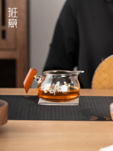 แก้วเซรามิกสำหรับตักชาแบบหนาพิเศษ ดีไซน์ญี่ปุ่น แก้วชงชาแบบมีที่จับข้าง ชุดเครื่องมือชา กะลาสี