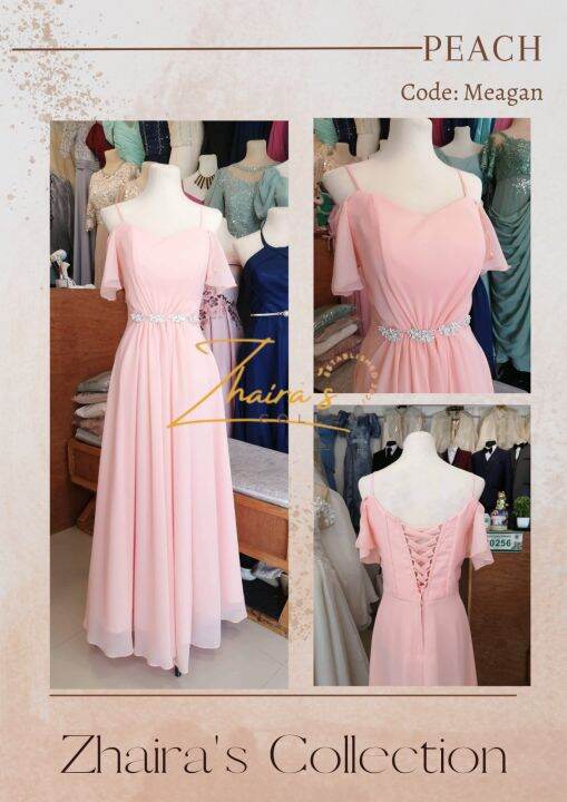 Peach dress for wedding sponsor sale