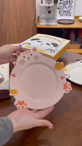 จานเซรามิค จานน่ารักสุดๆ จานเค้ก จานสลัด จานอาหารเช้าที่ใช้กับไมโครเวฟได้