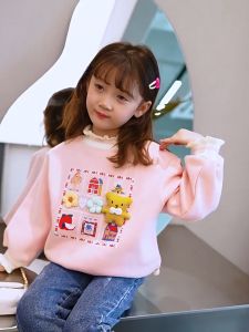 BABYFINE  เสื้อกันหนาวเด็ก แจ็คเก็ตสำหรับเด็กผู้หญิง การออกแบบลวดลายน่ารัก เสื้อแจ็คเก็ตสเวตเตอร์คอเต่าครึ่งตัวแบบหนาแบบใหม่ของเด็กผู้หญิงสำหรับฤดูใบไม้ร่วงและฤดูหนาว