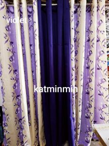 3feet(36 inches)kapuso tulip 3in1set and per pc ring curtain geena printed fabric