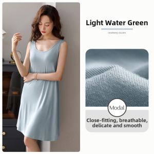 JIALEFEN | Summer Lightweight Modal Sleeveless Maternity Nightgown