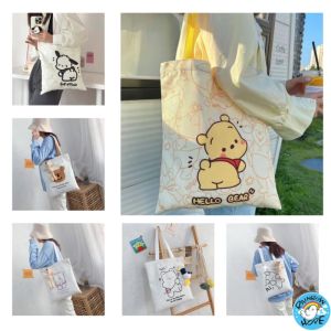 LOCAL SELLER 🇸🇬【Ready Stock】Canvas Shopping Bags Foldable Reusable Fabric Tote Bag Shoulder Sling Bag帆布包 单肩包环保购物袋