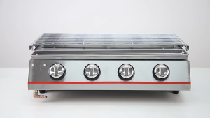 Luxury Grill 4 Heads Stainless Steel Gas Barbecue Grill Smokeless Heavy Duty