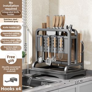 Multi-use & Drainable Kitchen Knife Rack