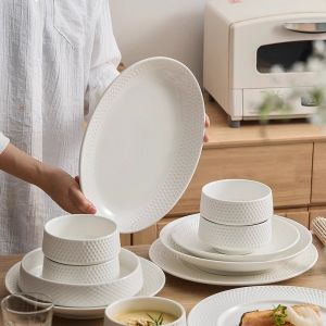 Japanese Style Simple White Beautiful Dishware Set