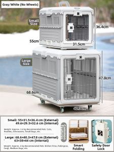 Large Foldable Portable Pet Cage Dog Cage Cat Cage Travel Luggage Check-in Car Pet Carrier IRIS Alice Pet Transport Box